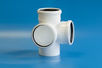 Крестовина двухпл. для бесш. кан-и из ПП Ø 110х110х110/87,5˚ РТП 24570