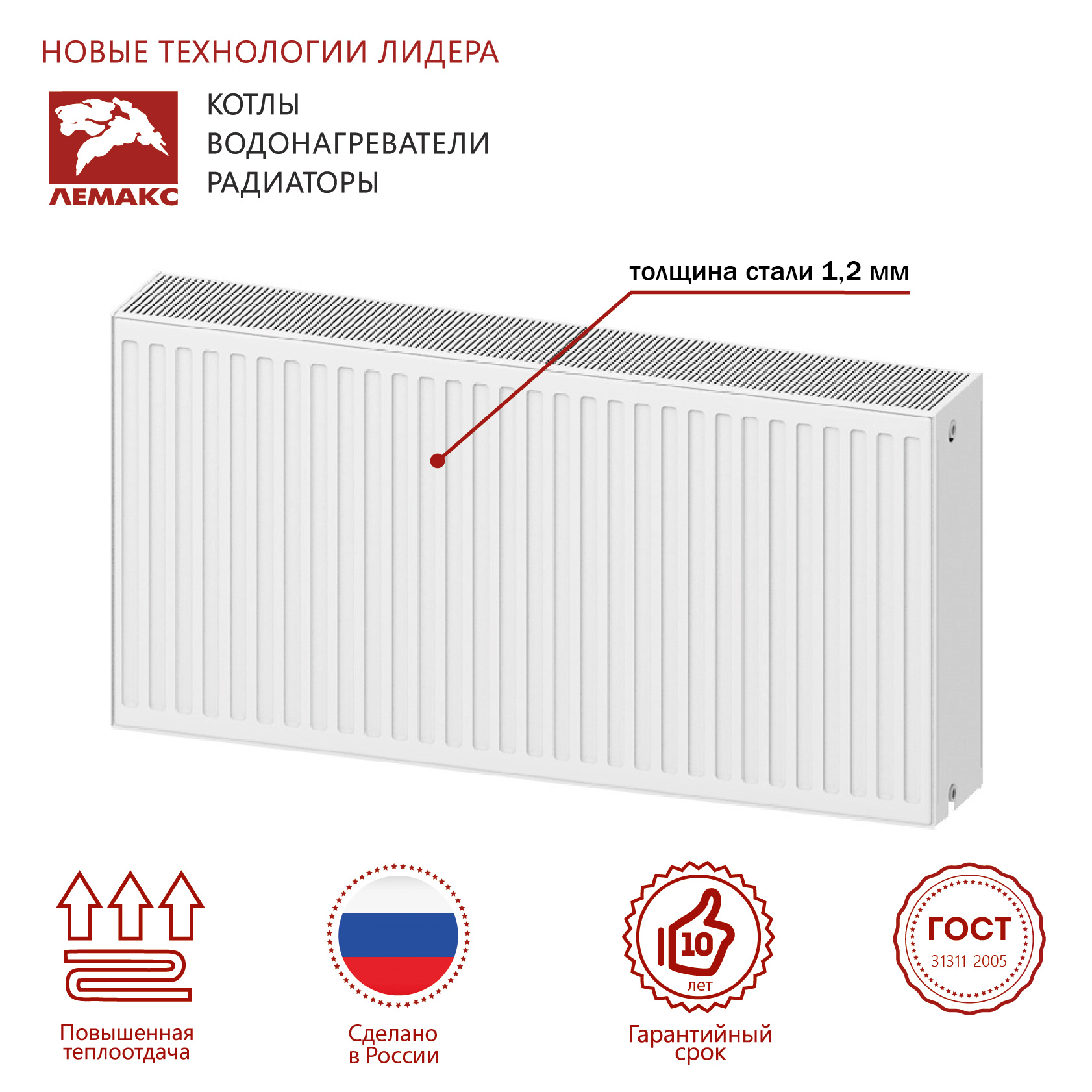 LEMAX Панельный радиатор Premium C 33x300x400 (894 Вт)